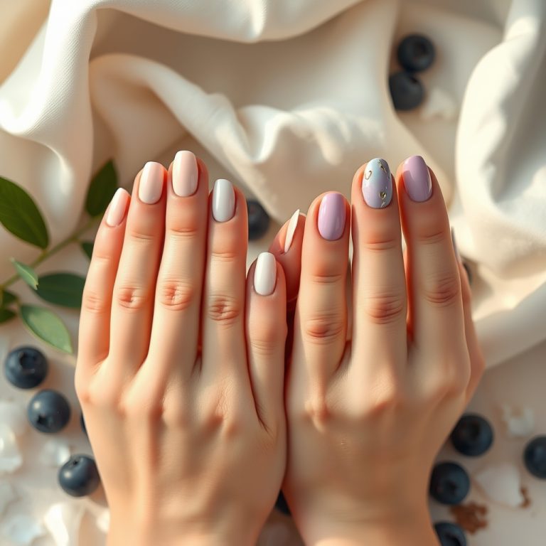 Milky Coconut & Blueberry Dreams: The Whimsical Charm of Modern Soft Squoval Nail Art