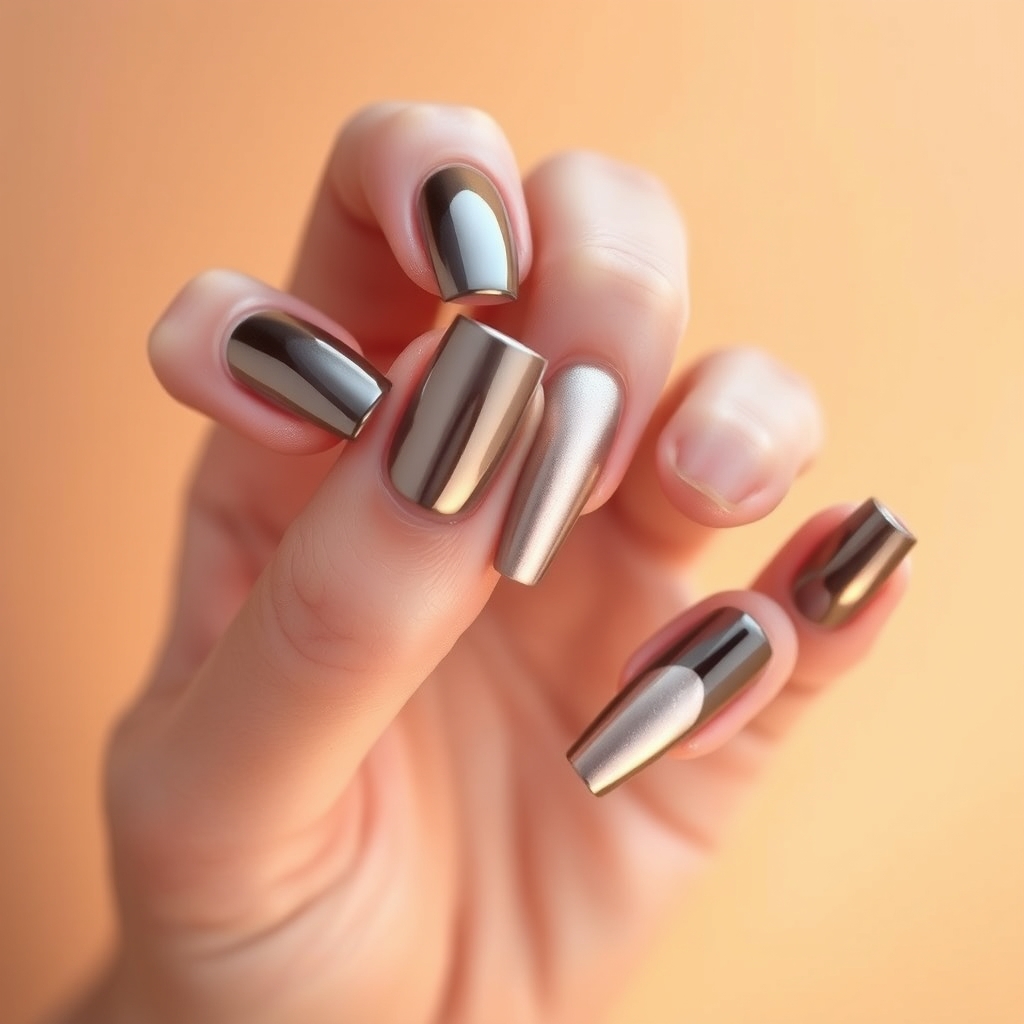 Chrome Overlays & Soft Squoval Elegance: The Radiant Fusion of Modern Nail Artistry