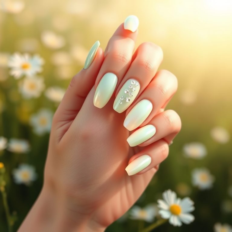 Pearl Sheen & Sweetpea Green: The Ethereal Dance of Modern Nail Artistry
