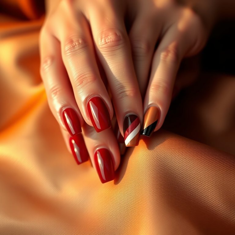 Sunset Bronze & Red Cherry: The Fiery Romance of Modern Nail Artistry