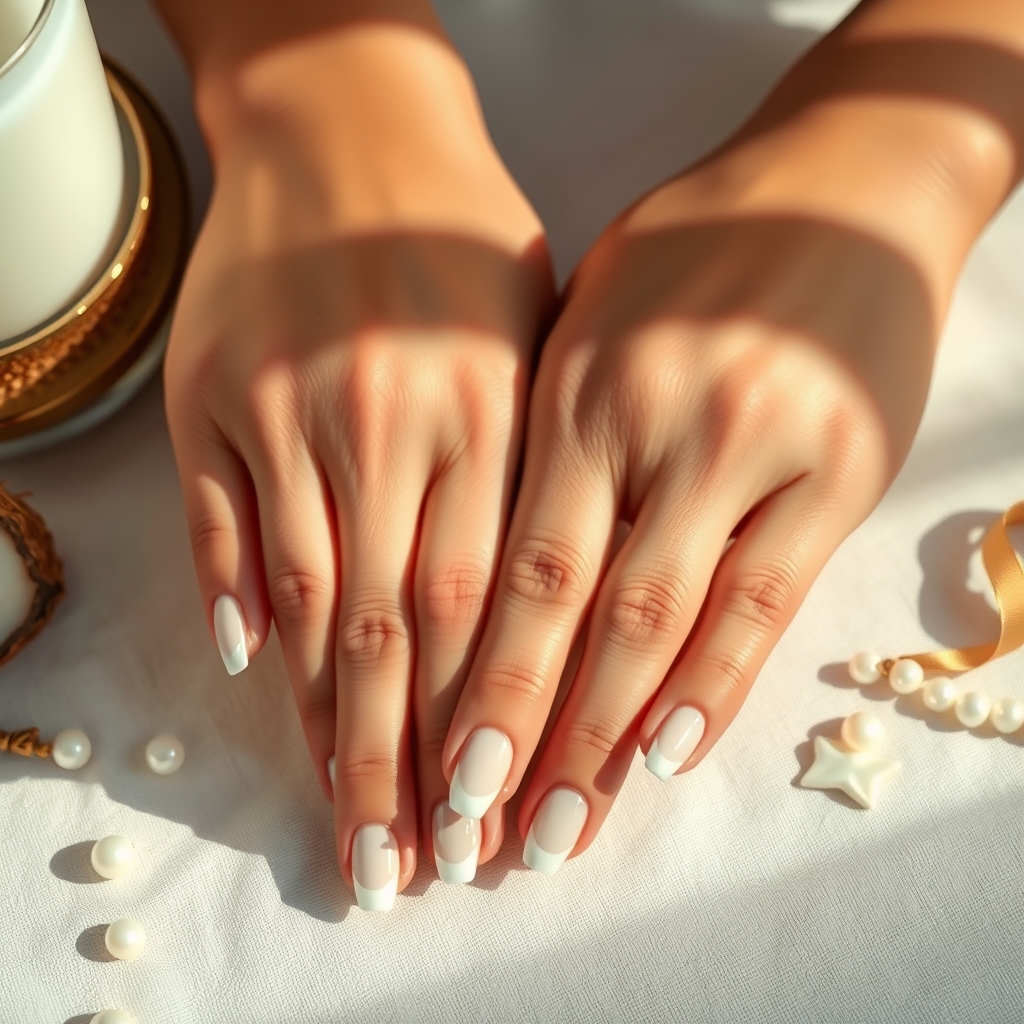 The Enchanting Elegance of Milky Coconut and Soft Squoval: A Modern Nail Art Love Affair