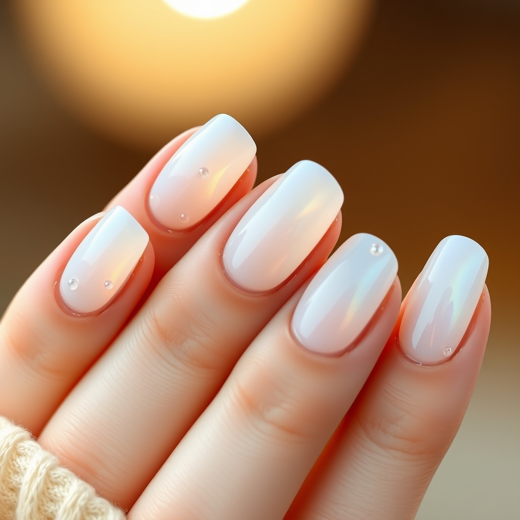 The Mesmerizing Fusion of Soap Nails and Pearl Sheen: A Modern Nail Art Ballet of Opalescent Whispers and Delicate Radiance